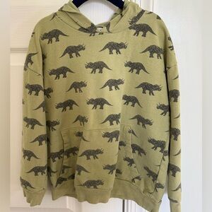 Kids Dinosaur Print Hoodie - Green dot dot smile size 7